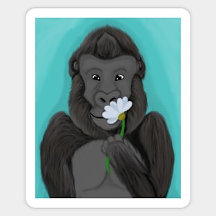 Gorilla and flower Sticker